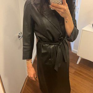 Vintage Leather Trench Coat